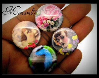 NEW- 6 Vintage Inspired Spring Themed 25mm Cabochons