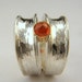 orange sapphire, sterling silver, hand-made ring