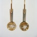 14k gold, rutilated quartz earrings