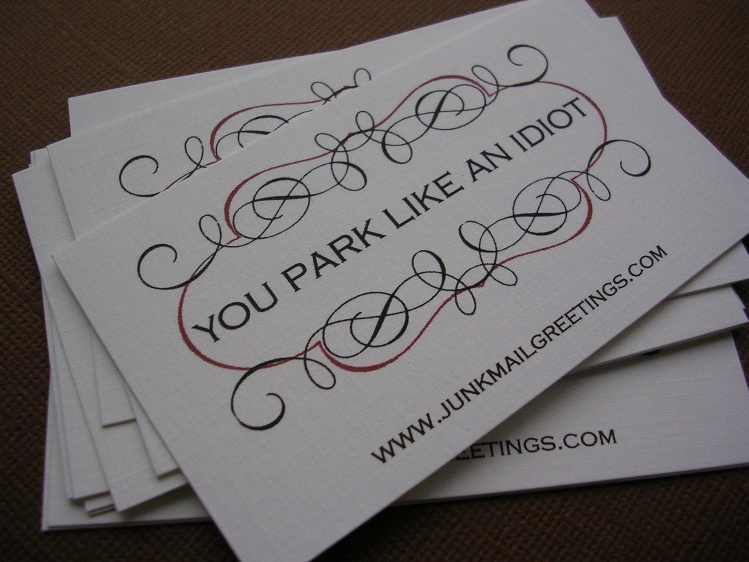 HateMail Minis You Park Like An Idiot By JunkMailGreetingsInc
