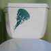 jellyfish - vinyl toilet graphic, teal