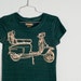 SALE - XL - Scooter - women's tri blend tshirt, gold foil on emerald