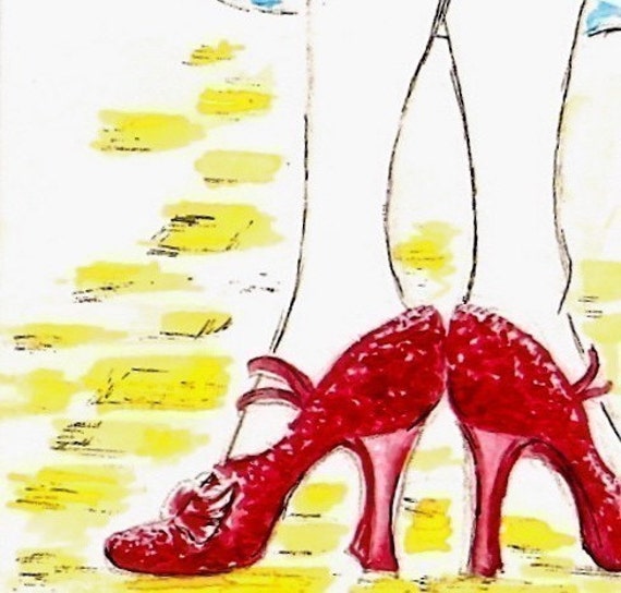 Items similar to Art Ruby Slippers, Wizard of Oz on Etsy