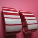 Christmas Candy Cane 1960s Mod Vintage Red White Stripes Lucite Earrings