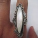 Huge Vintage Sterling Silver Southwest White Mother of Pearl Ring