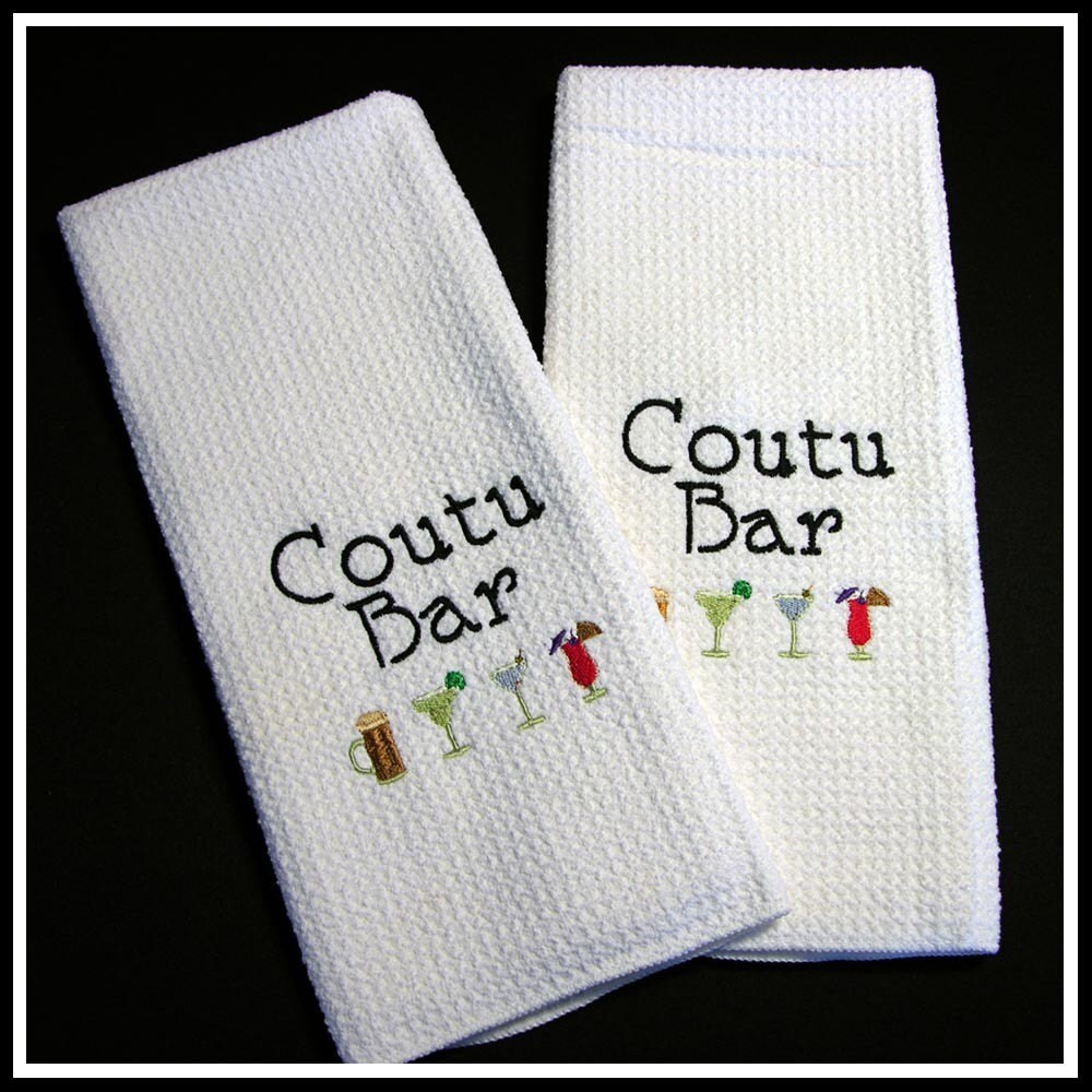 Personalized Bar Towels with Cocktails. RESERVED FOR