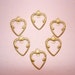 Heart Charms Vintage Style Intricate Brass Design with Center Loop on Etsy x6