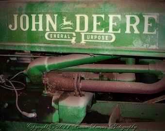 John Deere tractor photo, Tractor photography, Farm photography, Tractor, Antique tractor photo, Rustic, Farm wall art, 8x10, 11x14, 16x20