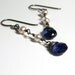 Kyanite Earrings . White Pearl June Birthstone . Sterling Silver
