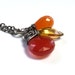 Pink Chalcedony, Carnelian, Citrine Necklace . Neon Necklace . Sterling Silver