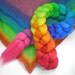 RESERVED for ladyabigail23 hand dyed superwash roving wool top spinning fiber rainbow progression GRATEFUL DYED 4 oz.