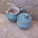 Blue Celadon Handmade Stoneware Ceramic Pottery Sugar and Creamer Set - Ginkgo