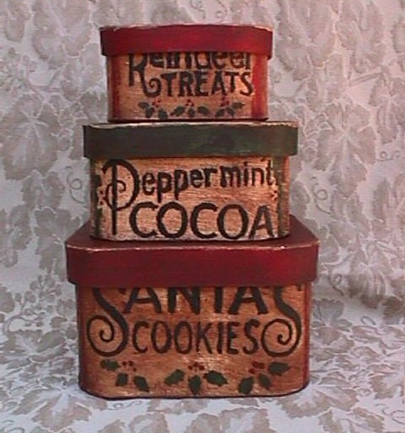 SALE Reg 45.00. Stacking Christmas Nesting Boxes. Santa's