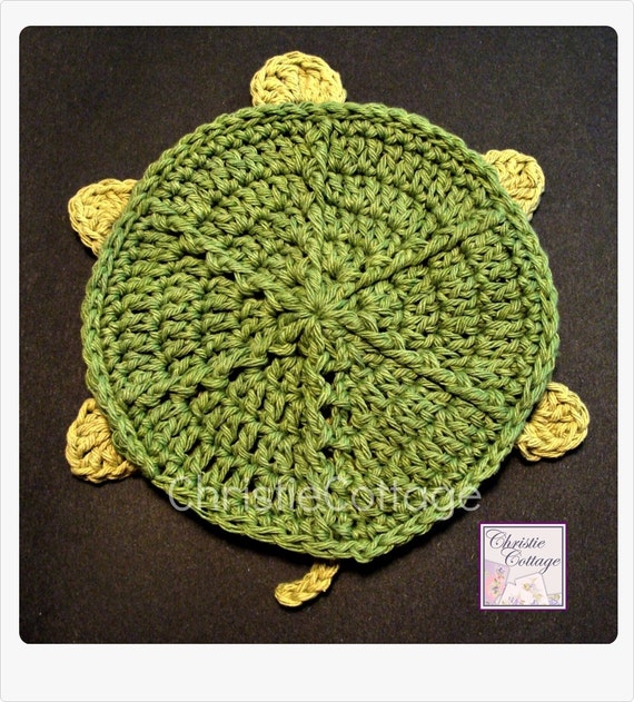 Turtle Bath Mitt Crochet Pattern 009 - PDF