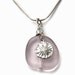 Necklace - Sterling SIlver Chain with Light Pink Sea Glass and Sand Dollar Pendant - 18 inch