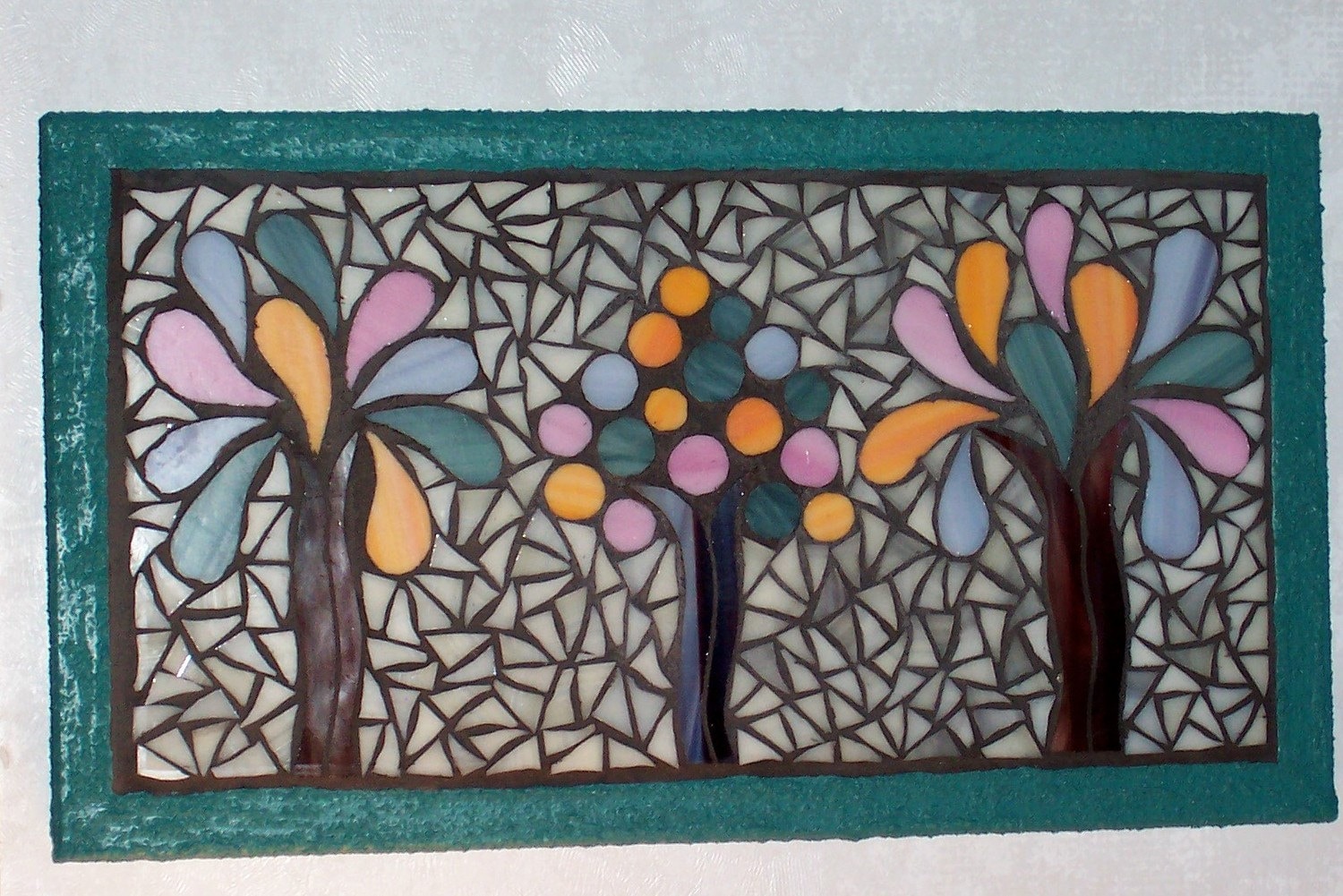 Stained Glass Mosaic Art Plaque Whimsical By Lowbridgeartworks