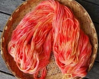 Hand painted wool in autumn colours red orange various weights and ply's