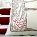 custom heart -- tree print pillow cover WITH insert -- personalized with your names or initials