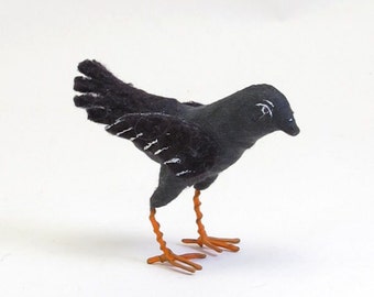 Vintage Inspired Spun Cotton Raven Ornament/Figure