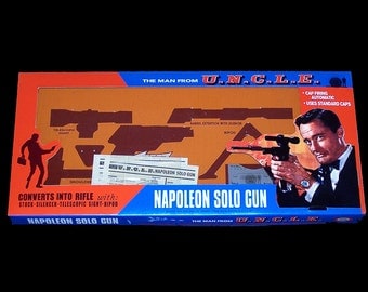 1965 Ideal Man From UNCLE NAPOLEoN SoLO GUN BOX REPROduction toy box