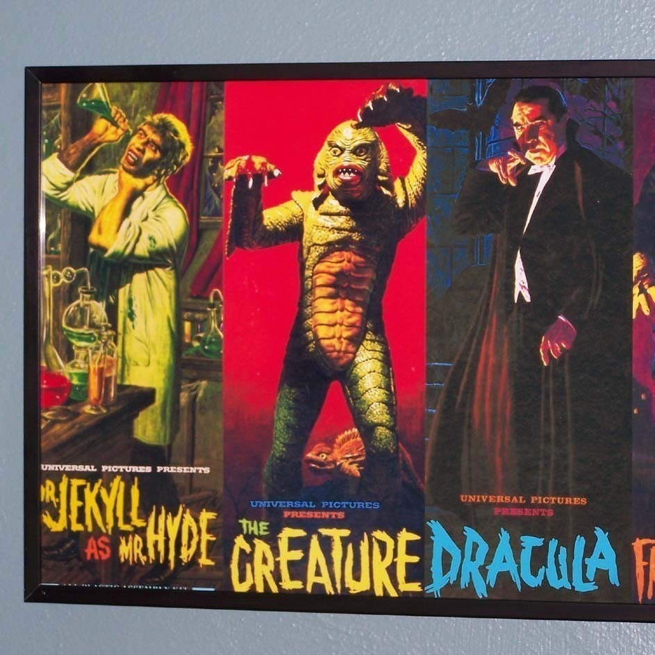 Vintage 60s AURORA MONSTER MODEL KiTs PoSteR 40 x 13