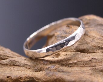 Sterling Silver Thumb Ring, Hammered. Made to Order.