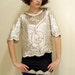 Vintage authentic silver and white sequined top from the 1960s