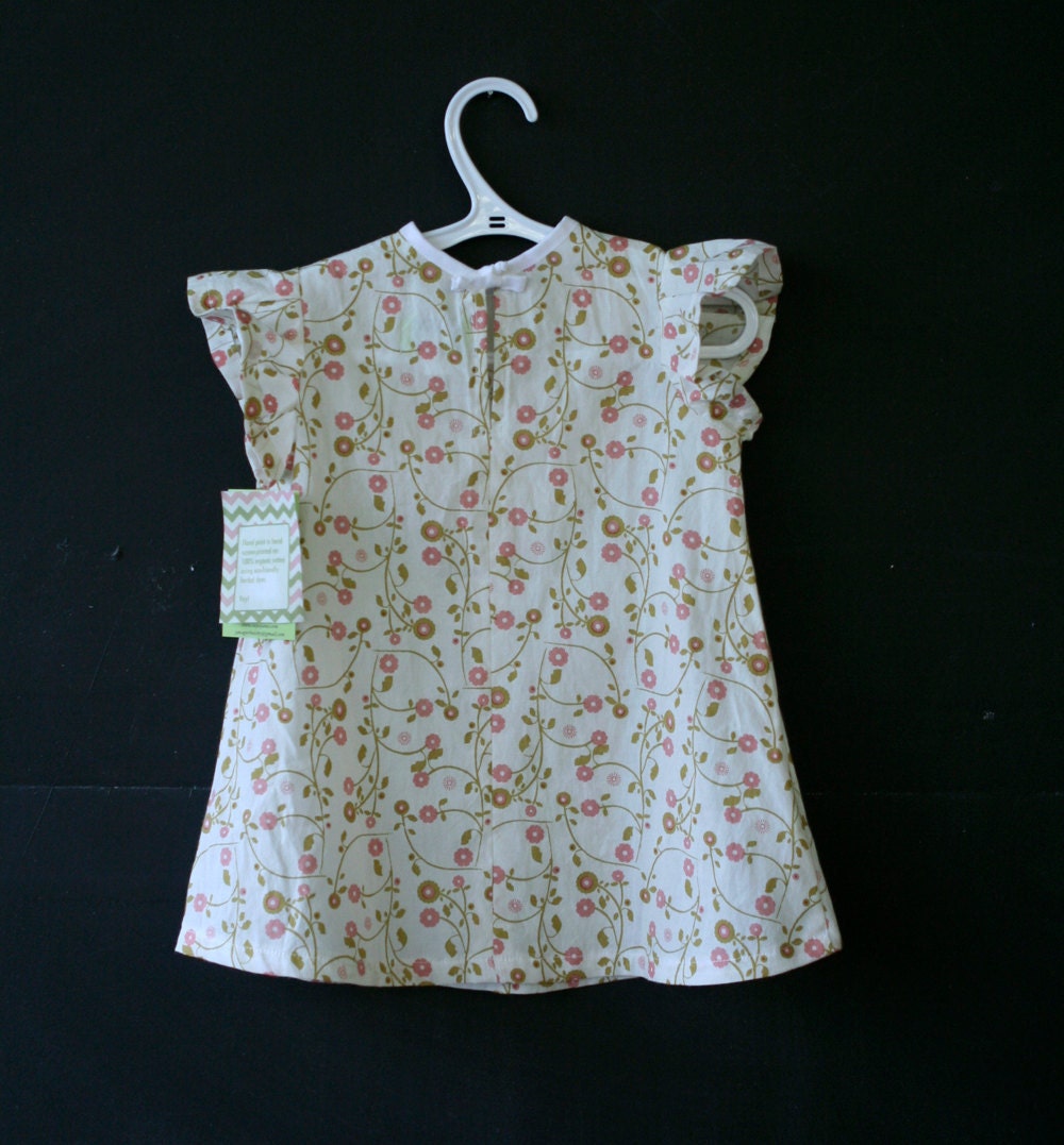 organic cotton cat print baby toddler dress size 3T ready to