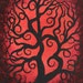 Tree painting, tree, original fine art, Curly red tree, acrylic painting by TREEARTIST on ETSY, Jordanka Yaretz