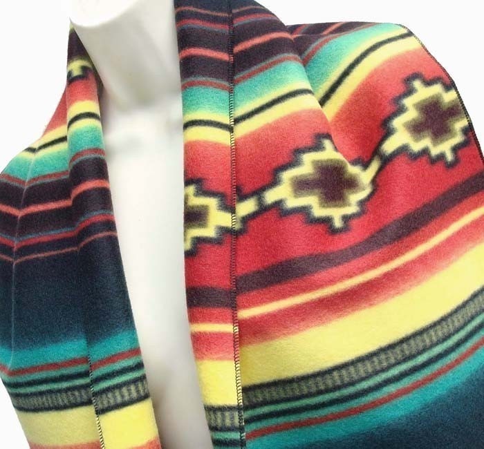 Southwestern Indian Blanket Print Fleece Shawl by AnickasCottage