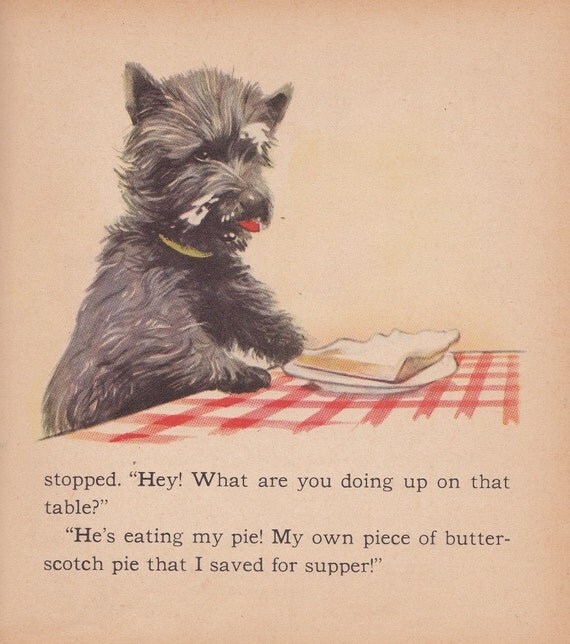 Pie Face vintage 1947 book cairn terrier