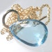 ON SALE - Rare 55.20 carat Swiss Blue Topaz 14K Gold Necklace