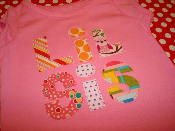 CLEARANCE PRICE Lil Sis Tshirt size 12 month by SewSara on Etsy