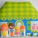 Dolls House Cushion and Family - Blue