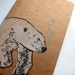 polar bear- handprinted moleskine notebook - small