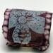Wearable art fabric wrist cuff, fabric bracelet,dusty pink writs cuff, bee in a flower, screenprinted bees, shibori pattern, silver flower,
