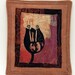Original textile fiber art wall piece - Bee in Tulip