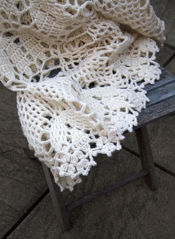 Hand crocheted decorative throw doily