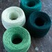 Linen yarn thread -- four balls -- green, dark green