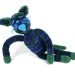 brigitte - dark blue crocheted plush cat softie