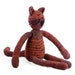 renee - ruby crocheted plush cat softie with orange lines