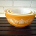 Vintage Pyrex Golden Butterfly Nesting Bowl Set of 3, Circa 1970s