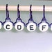 LETTER STITCH MARKERS FOR NEW CAT BORDHI SOCK KNITTING BOOK - SPEED LOOP STYLE ON ORCHID WIRE - COMPLETE SET OF 8 - A THRU H - SMALL