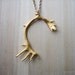 gold antler necklace