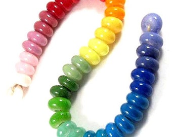 Ultimate Rainbow Spacer Set of lampwork glass beads