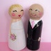 Hand Painted Love Boxes Custom Wedding Bride and Groom Cake Topper Doll Wood