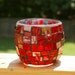 Candle Holder Medium Sized Stained Glass Mosaic by Red Crow Arts