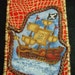 Set Sail-Pirate-Quilted Postcard\/Mini-Art Quilt-OOAK