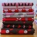 Ric Rac Rabbits - FABRIC BUNDLE- pink/grey/red/chocolate