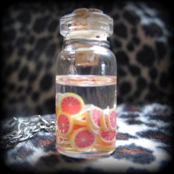Pink Lemonade glass bottle necklace by dottedwithhearts on ...